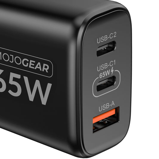 MOJOGEAR CHARGE+ Combo: 65W oplader met USB-C kabel 1,5 meter - Opladers