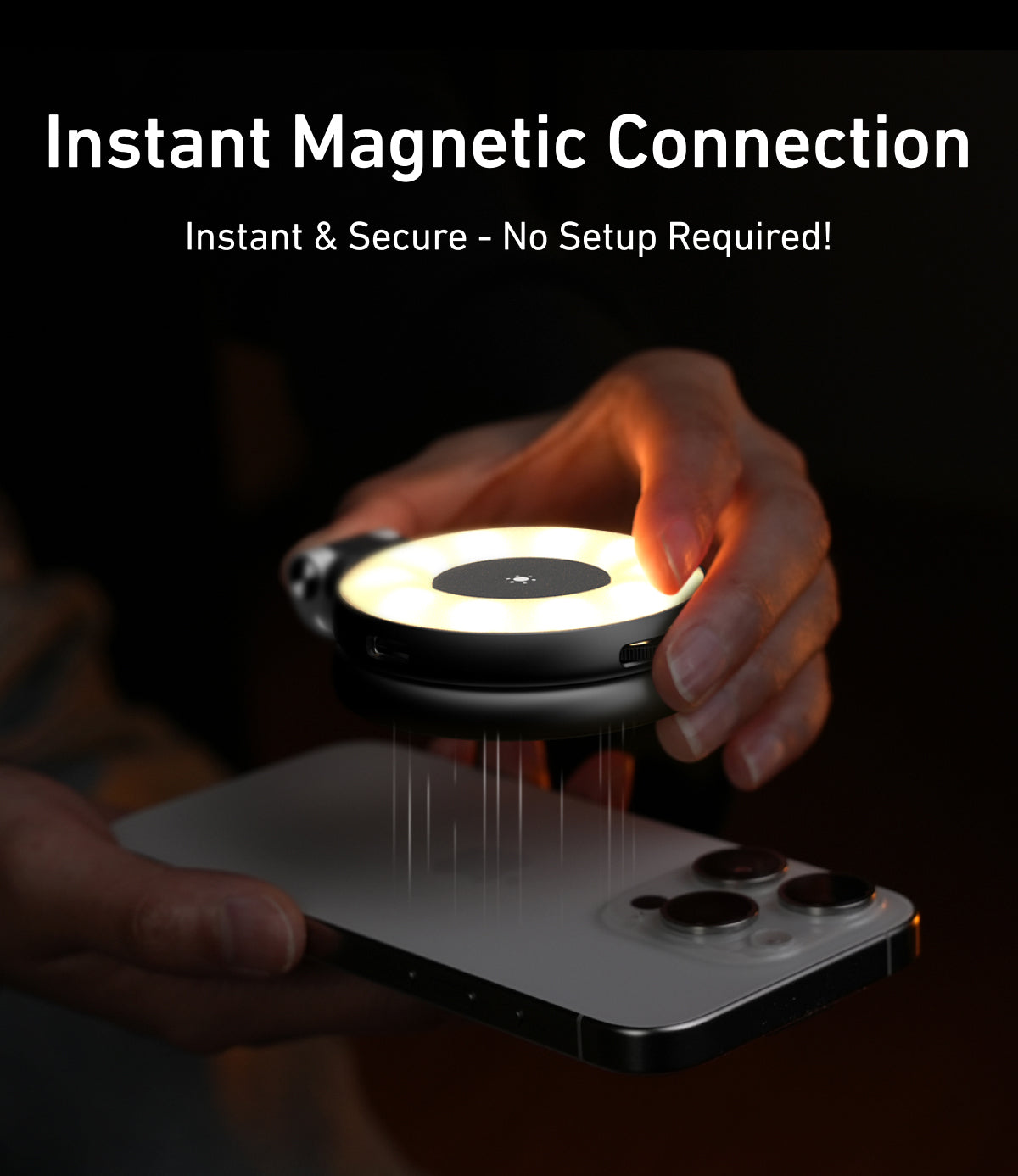 Telesin C03 Rotatable MagSafe Selfie Light + Mirror - Black