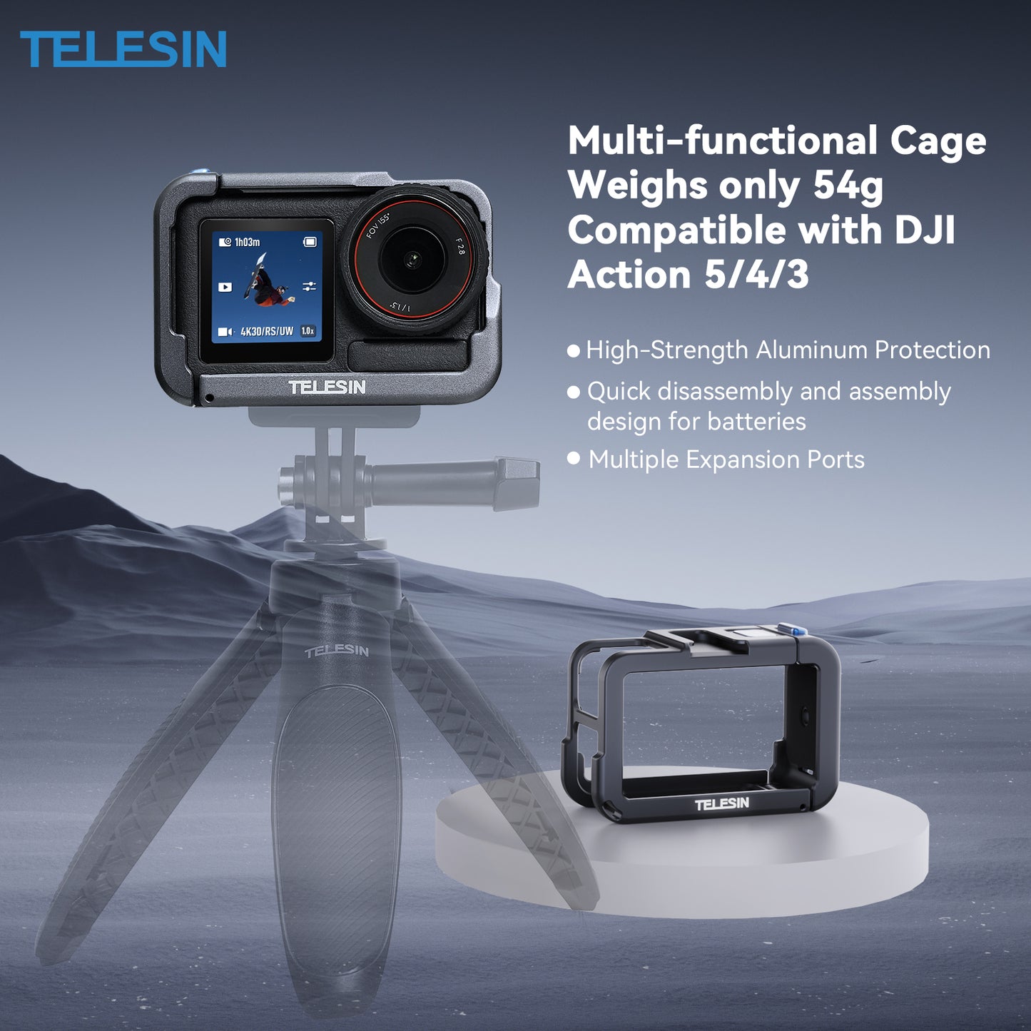 Telesin Metal Cage for DJI Osmo Action 3/4/5