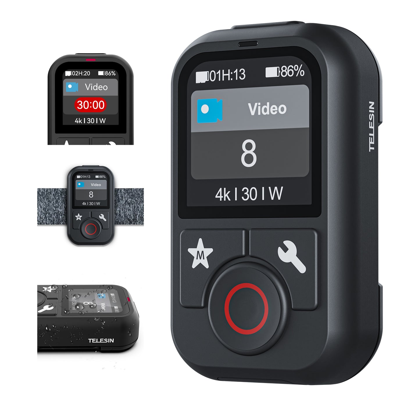 Telesin V2 Bluetooth remote voor GoPro 13/12/11/10/9/8/Max - Waterbestendig - Bluetooth remotes