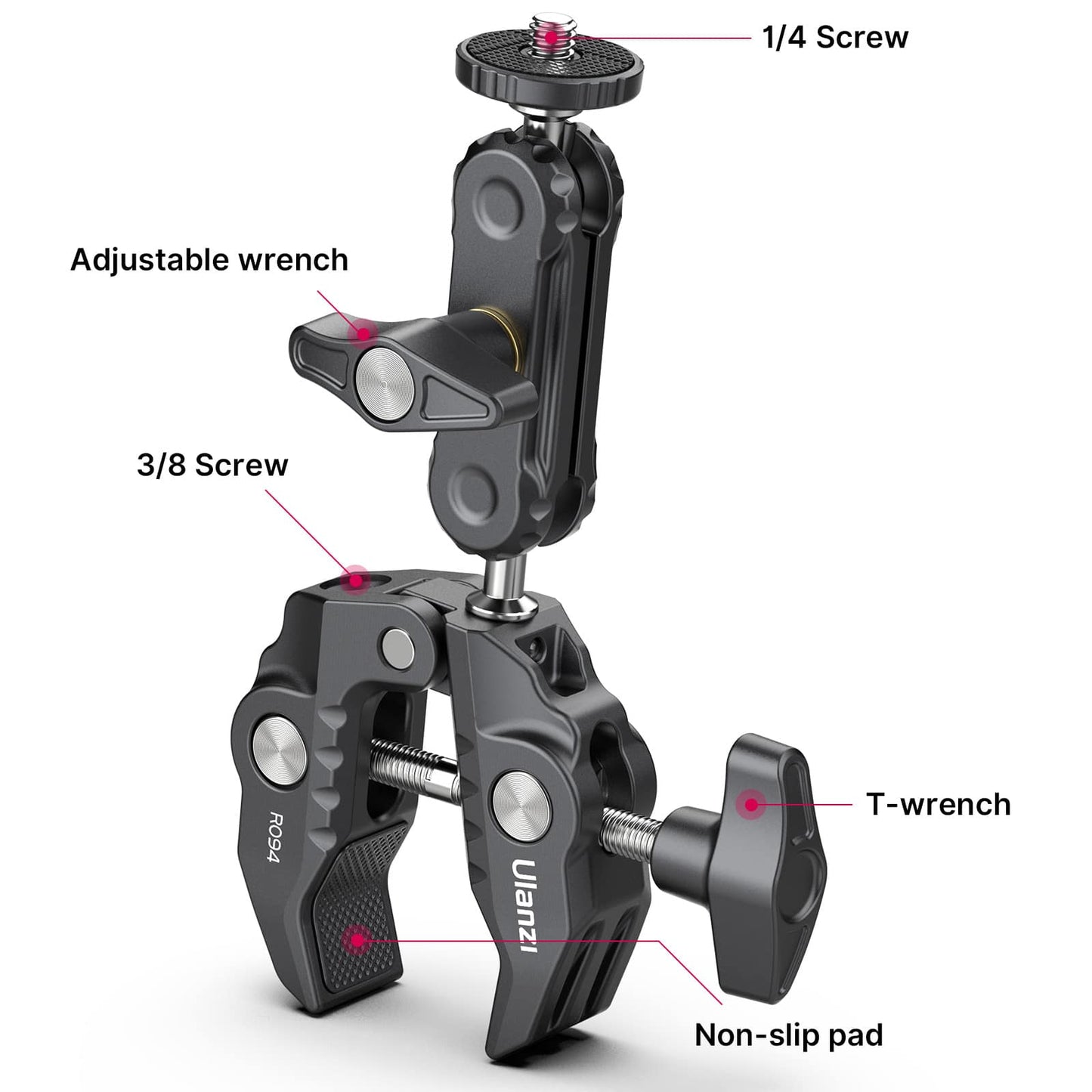 Tube Clamp with Ball Head and Magic Arm - Ulanzi R094 Super Clamp