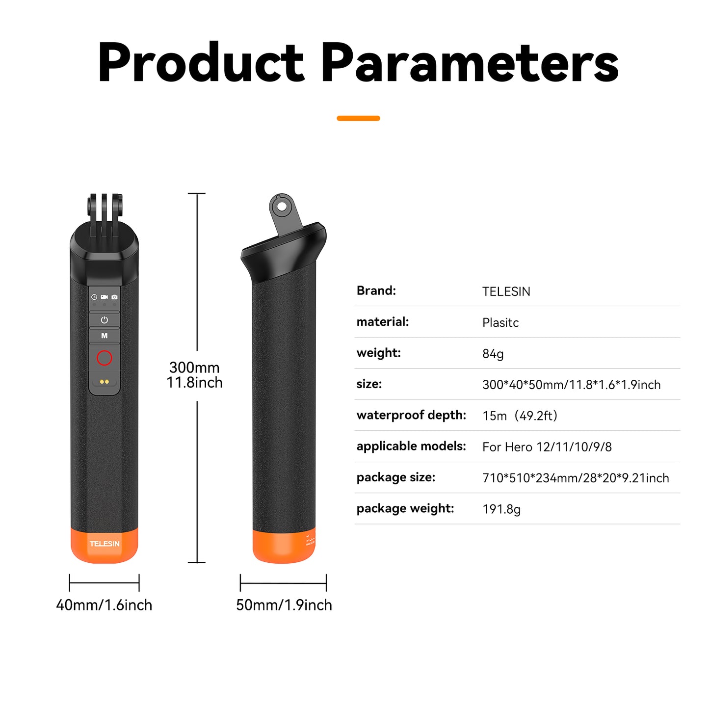 Telesin Onderwater Bobber met Remote voor GoPro -