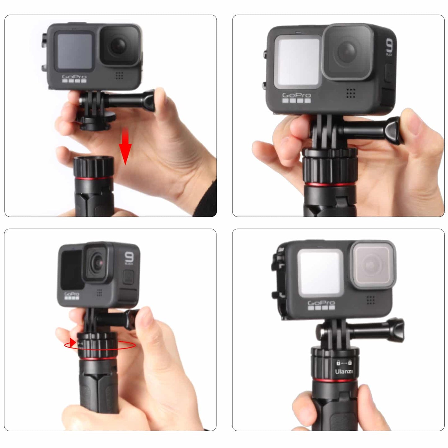 Ulanzi MT-31 GoPro vlog-statief, handgreep & selfie stick - met quick release mount - Obsolete