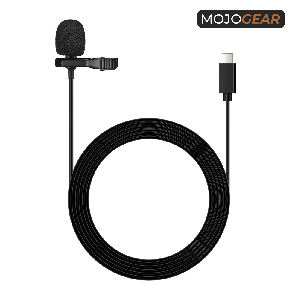 MOJOGEAR Speldmicrofoon met USB-C-aansluiting voor smartphone en tablet - 3 meter