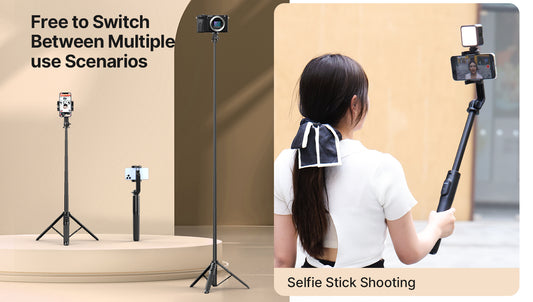 Ulanzi SK-03 Selfie Stick Statief 160 cm met klem en Bluetooth remote - Selfiesticks