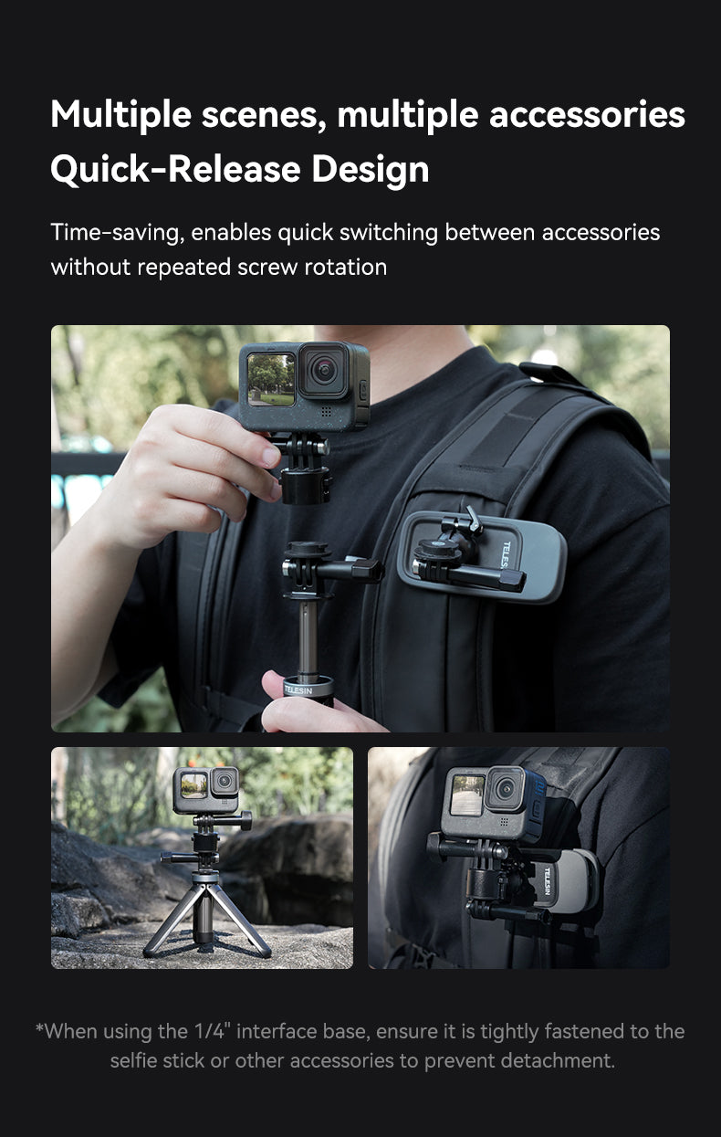 Telesin Magnetische Quick Release Adapter Set voor actioncam - GoPro Mounts