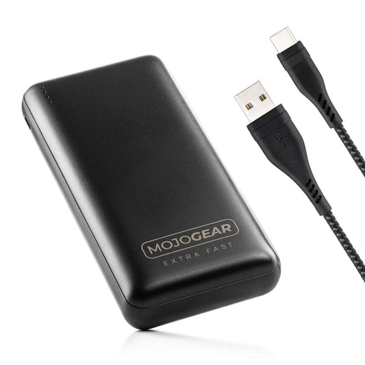 MOJOGEAR MINI XL 20.000 mAh EXTRA FAST powerbank met USB-C naar USB kabel Extra Sterk 1,5m - Powerbanks