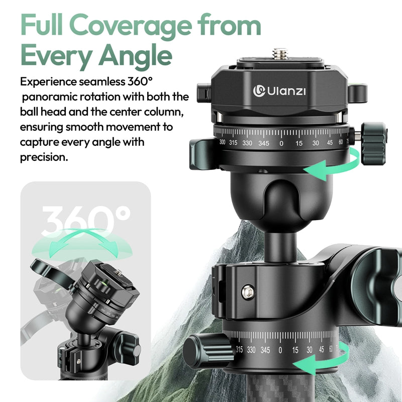 Ulanzi GlideGo JJ05 Photo Tripod met kantelbare arm - Carbon - Grote statieven