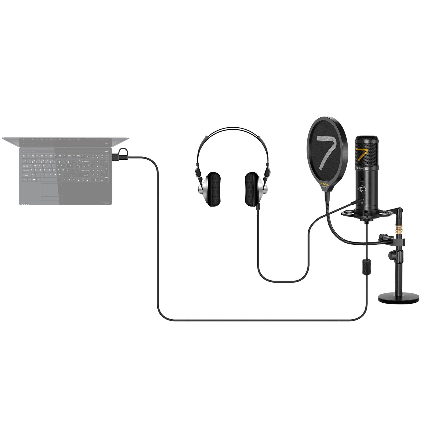 7RYMS AU01-K2 USB Microphone Kit with Table Stand