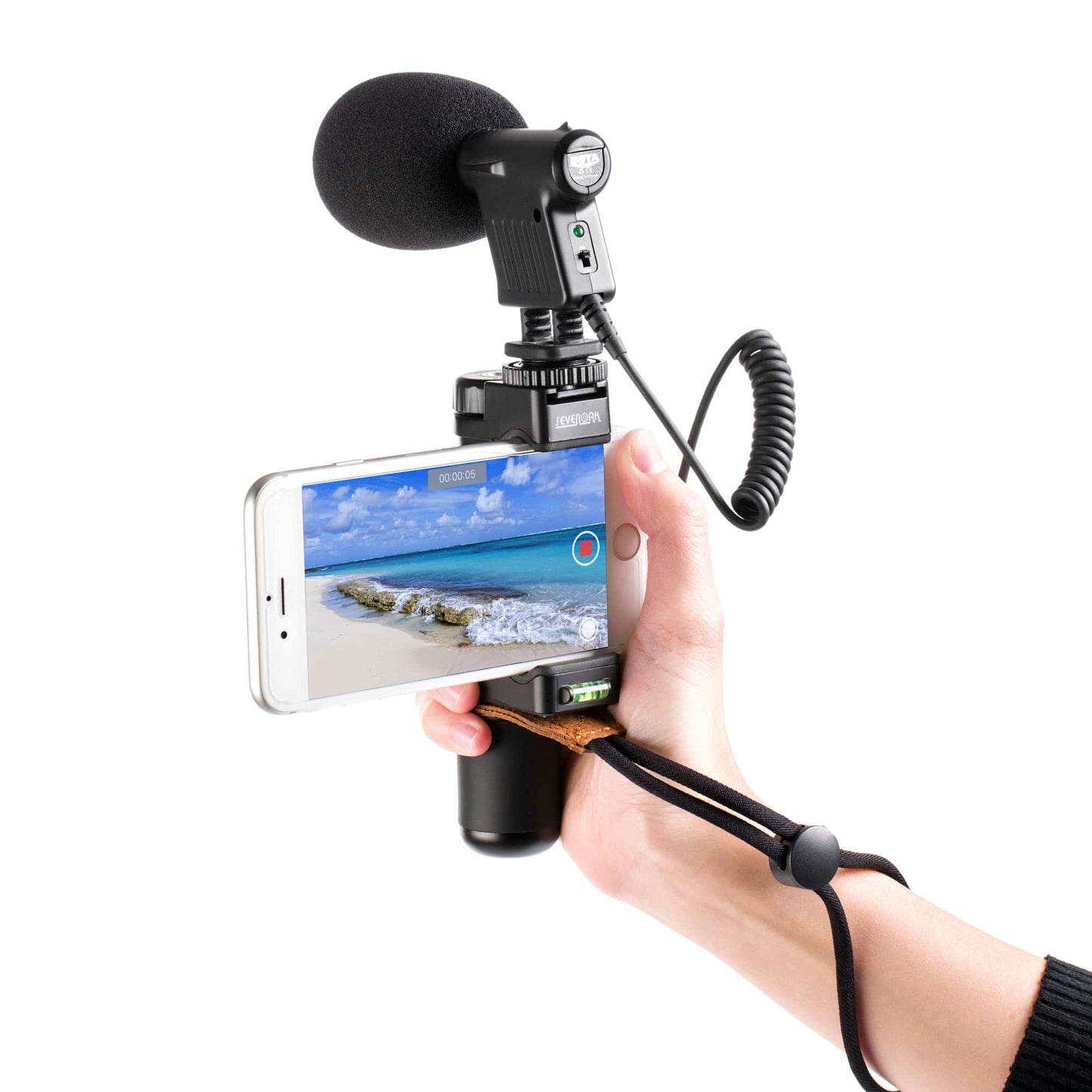 Smartphone Grip Combo: Sevenoak SK-PSC1 telefoonhouder + Handvat Grip Rubber