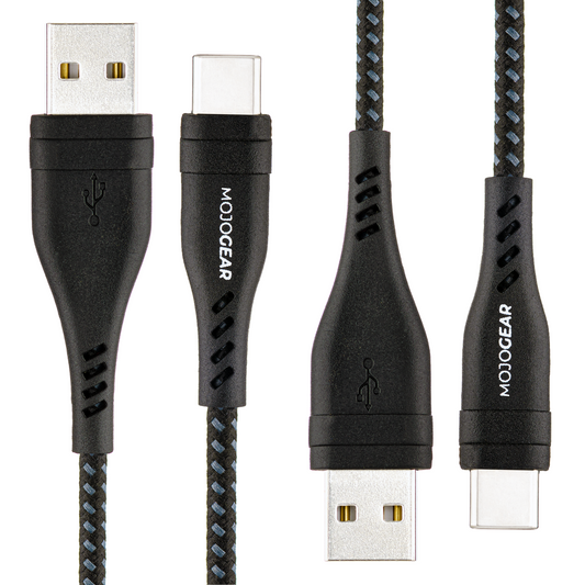 2x MOJOGEAR USB-C to USB cable Extra strong [DUO PACK]