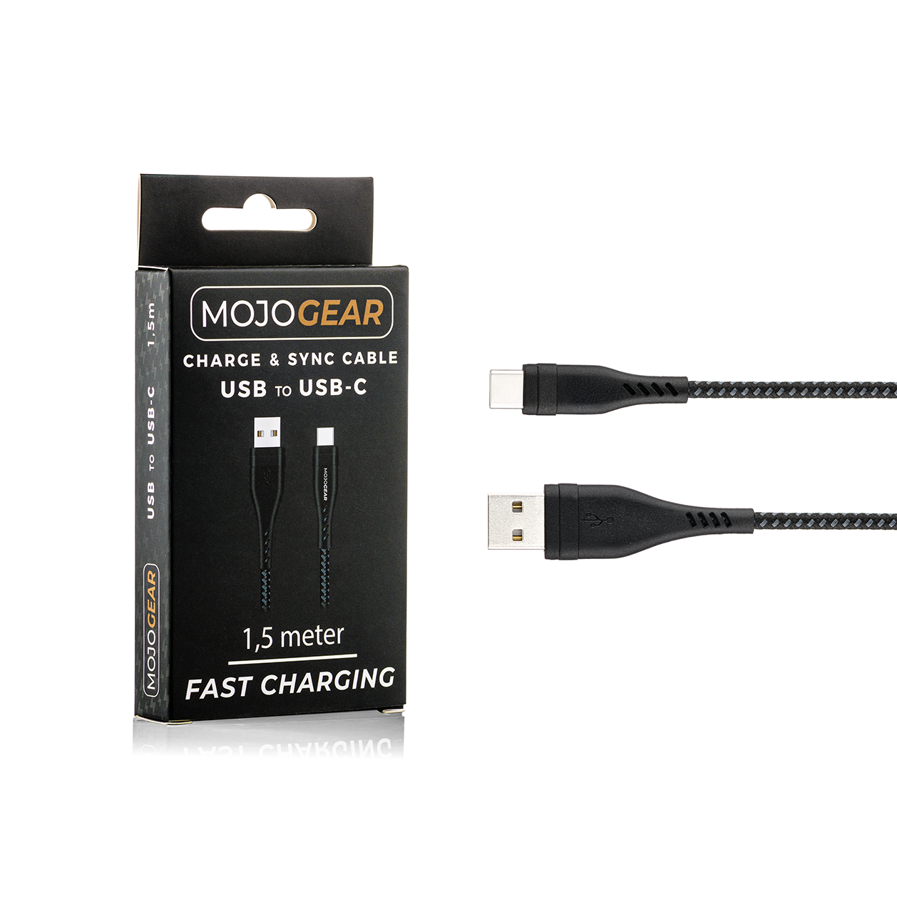 2x MOJOGEAR USB-C naar USB kabel Extra Sterk [DUOPACK] - Telefoonkabels