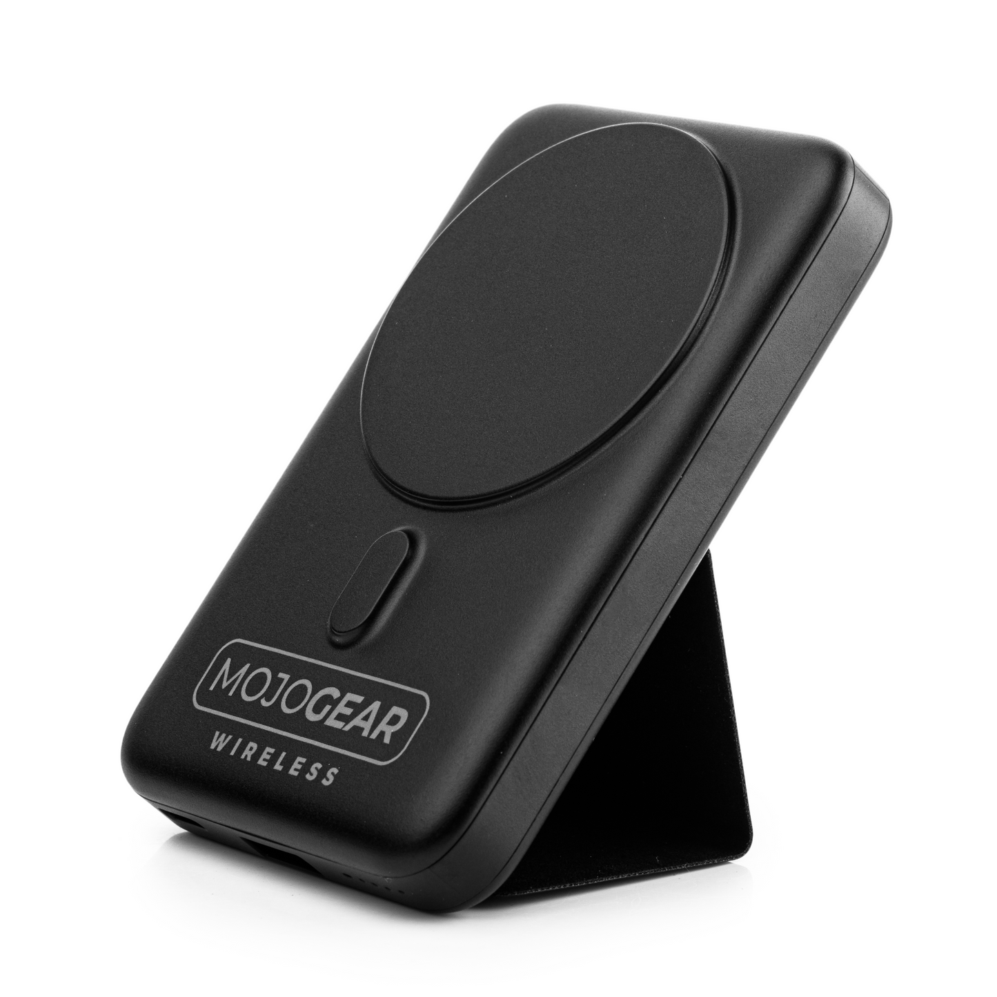 MOJOGEAR Wireless MagSafe powerbank 10.000 mAh - Magnetisch en Draadloos voor Android en iPhone - Met bureau-standaard - Zwart/Wit