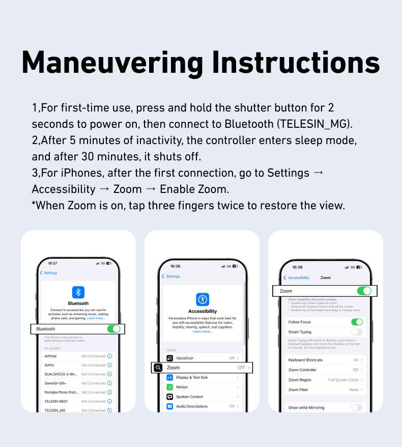 Telesin Fun Shot Magnetic Grip 2 - White