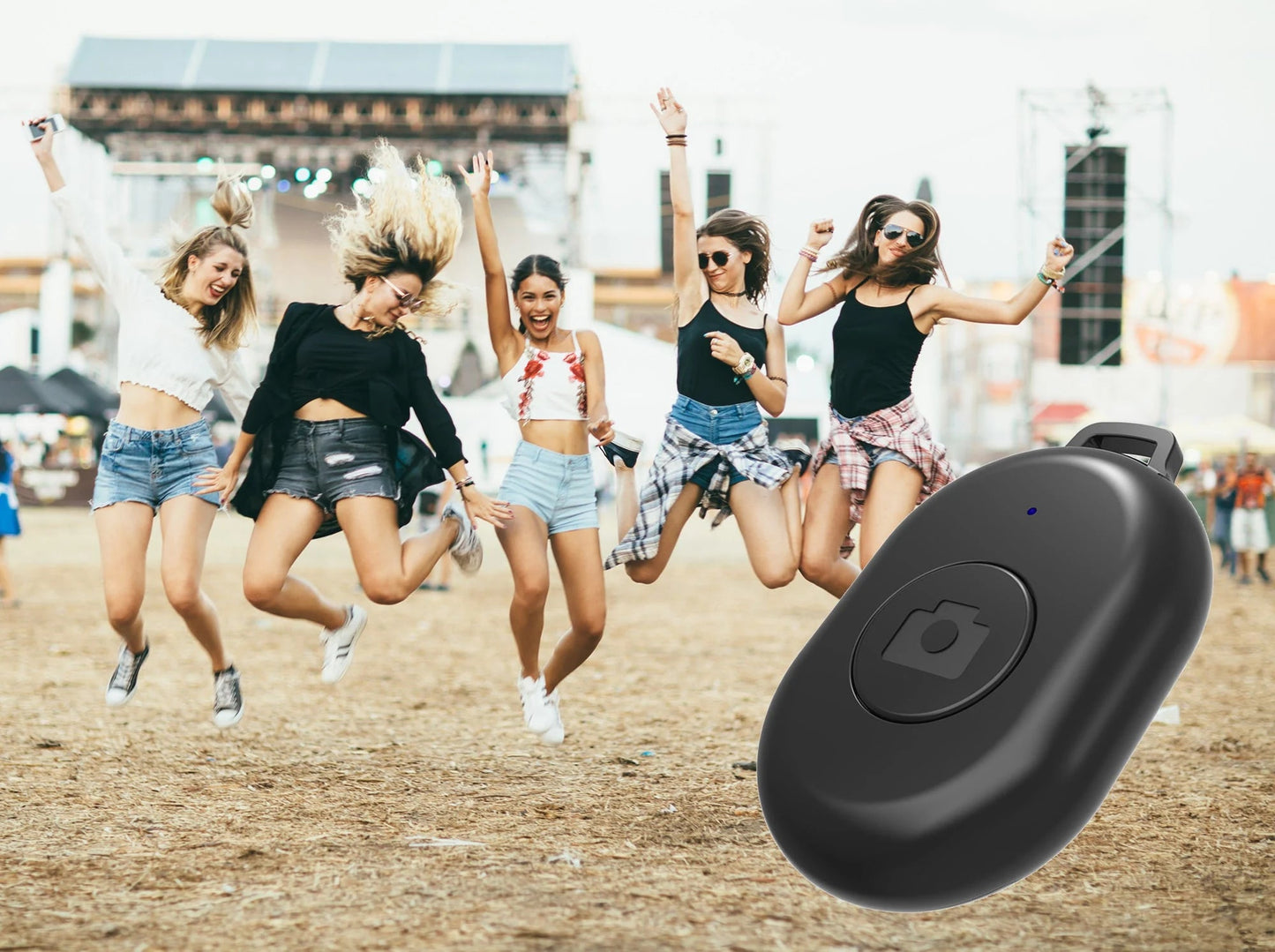 Bluetooth remote shutter afstandsbediening voor smartphone camera - compact - diverse kleuren