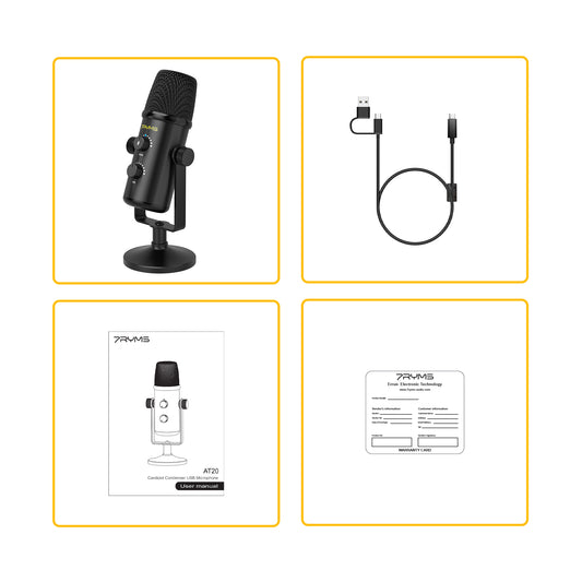 7RYMS AT20 Cardioïde Condensator USB Microfoon