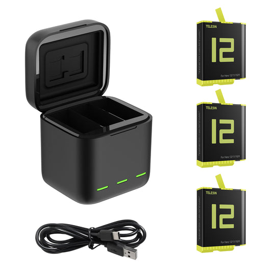 Telesin Charging box with 3 batteries for GoPro 9/ 10 / 11 / 12