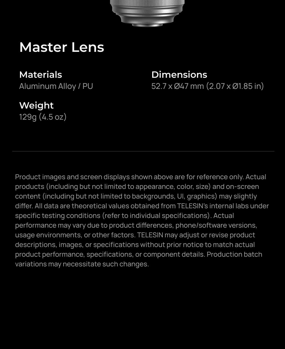 Telesin Master Lens 2X Tele for iPhone 17 Pro – Telephoto lens for Telesin Master Grip
