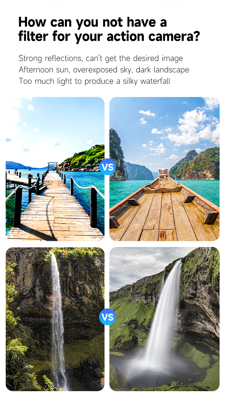 Telesin CPL+ND8/16/32 Lensfilterset (4-pack) voor Osmo Action 3/4 - Lenzen