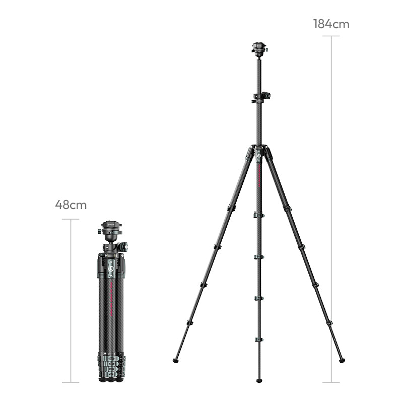 Ulanzi GlideGo JJ05 Photo Tripod met kantelbare arm - Carbon - Grote statieven
