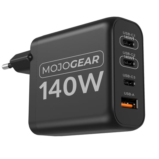 MOJOGEAR CHARGE+ 140 Watt oplader met USB-C naar Lightning kabel 1,5 meter | iPhone snellader