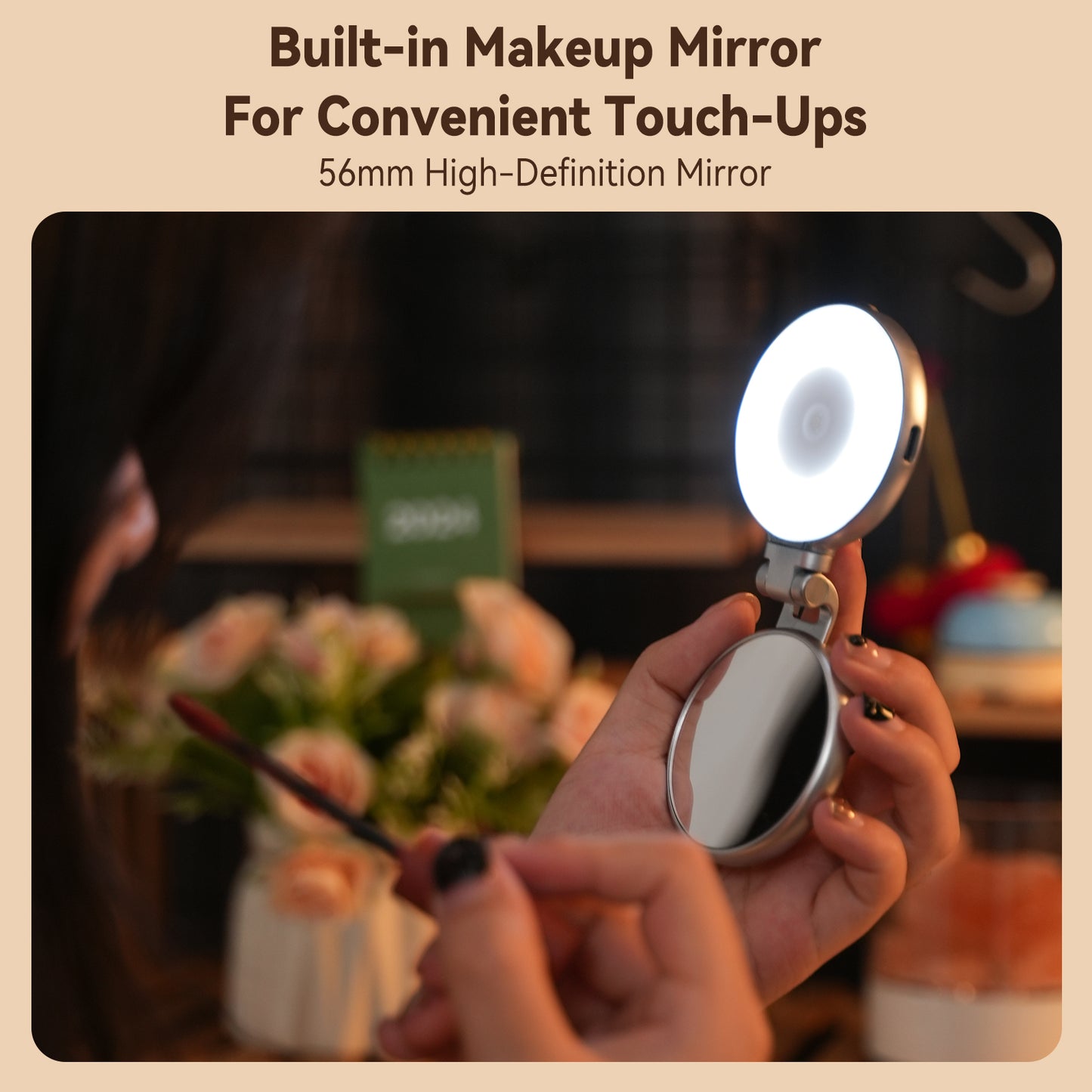 Telesin C03 MagSafe Selfie Light met spiegel – Zilver