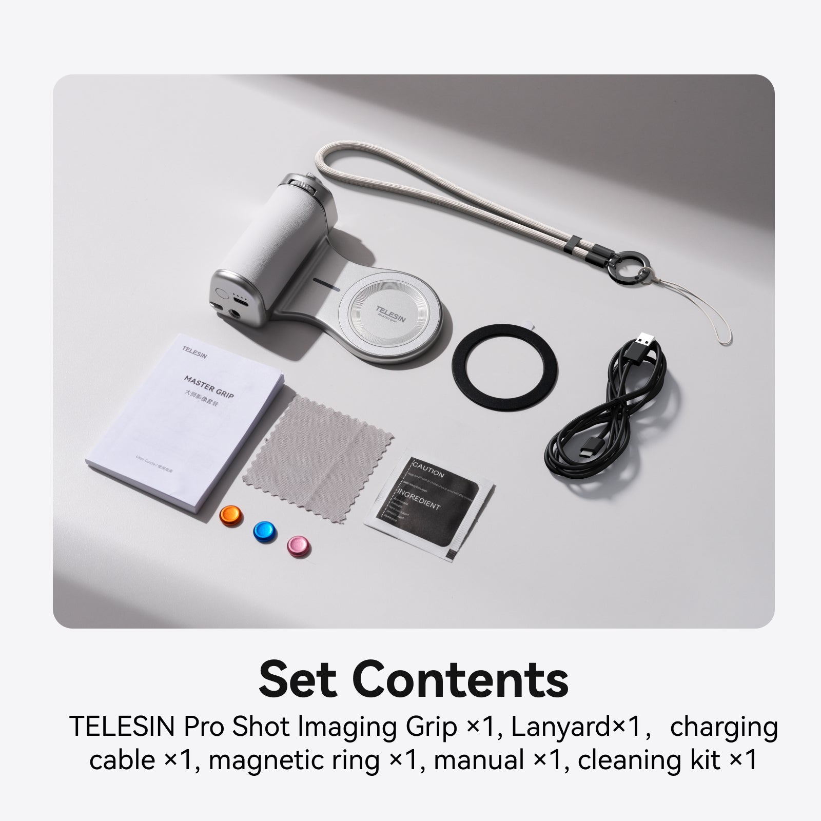 Telesin Master Grip for iPhone 17/16/15/14/13/12 - White | MOJOGEAR
