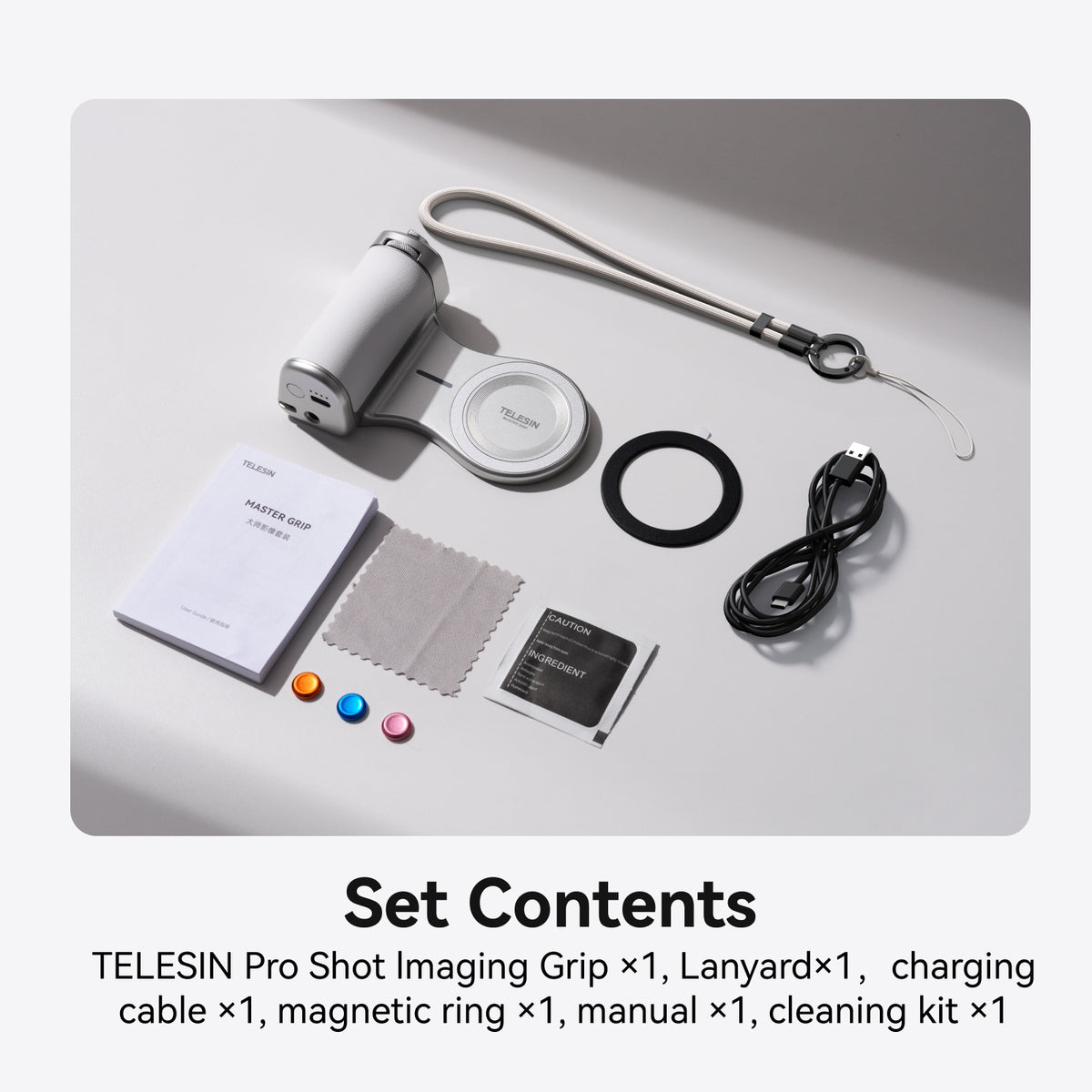 Telesin Master Grip voor iPhone 18/17/16/15/14/13/12 - Wit - Handgrips