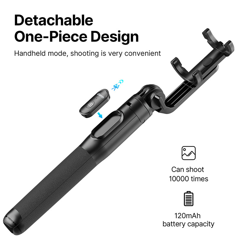 Ulanzi SK-03 Selfie Stick Statief 160 cm met klem en Bluetooth remote - Selfiesticks