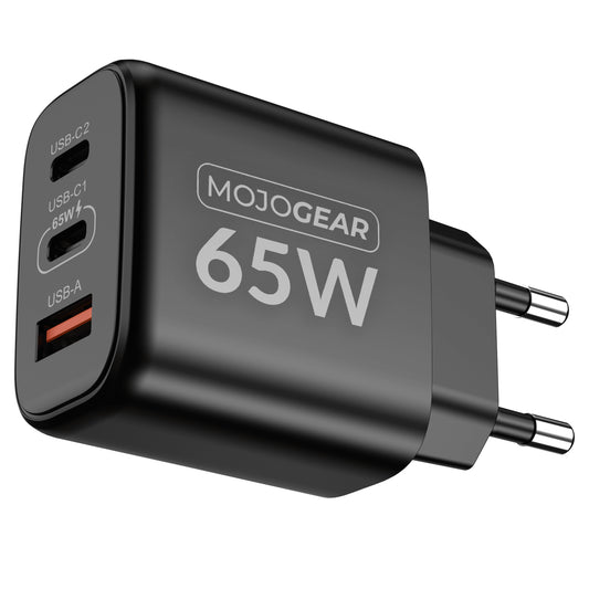 MOJOGEAR CHARGE+ 65W oplader met 3 poorten USB/USB-C - Opladers