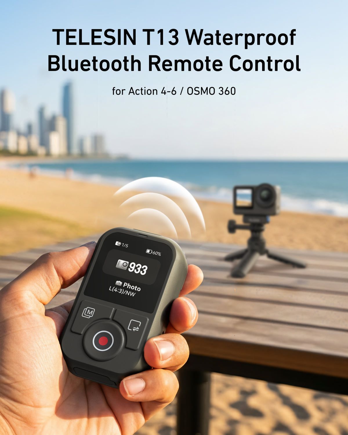 Telesin T13 Bluetooth Remote for DJI Osmo Action - Waterproof