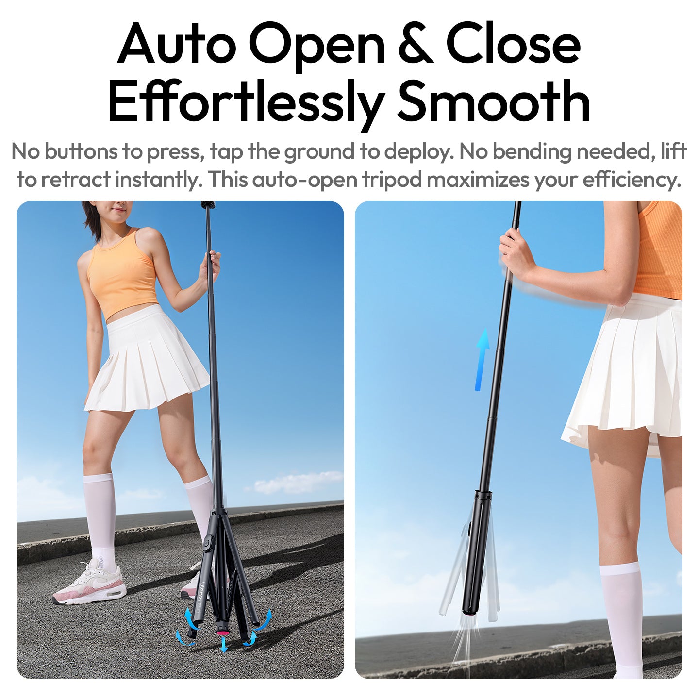 Ulanzi SK-21 Selfie Stick Quadpod 180cm auto-open - Magnetic