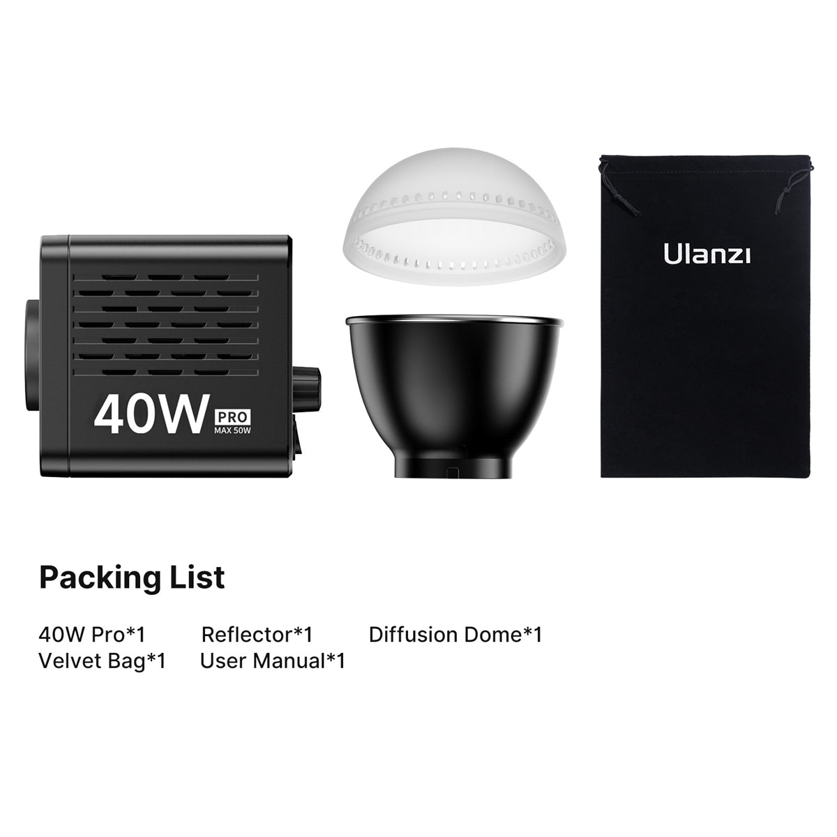 Ulanzi 40W PRO COB Lamp Bi-Color with built-in battery