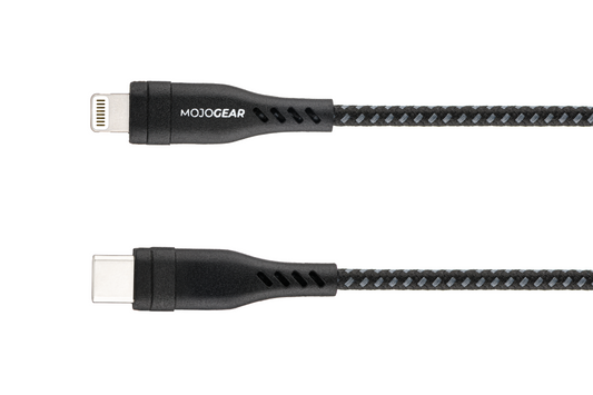 MOJOGEAR CHARGE+ 65W snellader voor iPhone & iPad met 2x Lightning naar USB-C kabel 1,5 meter -