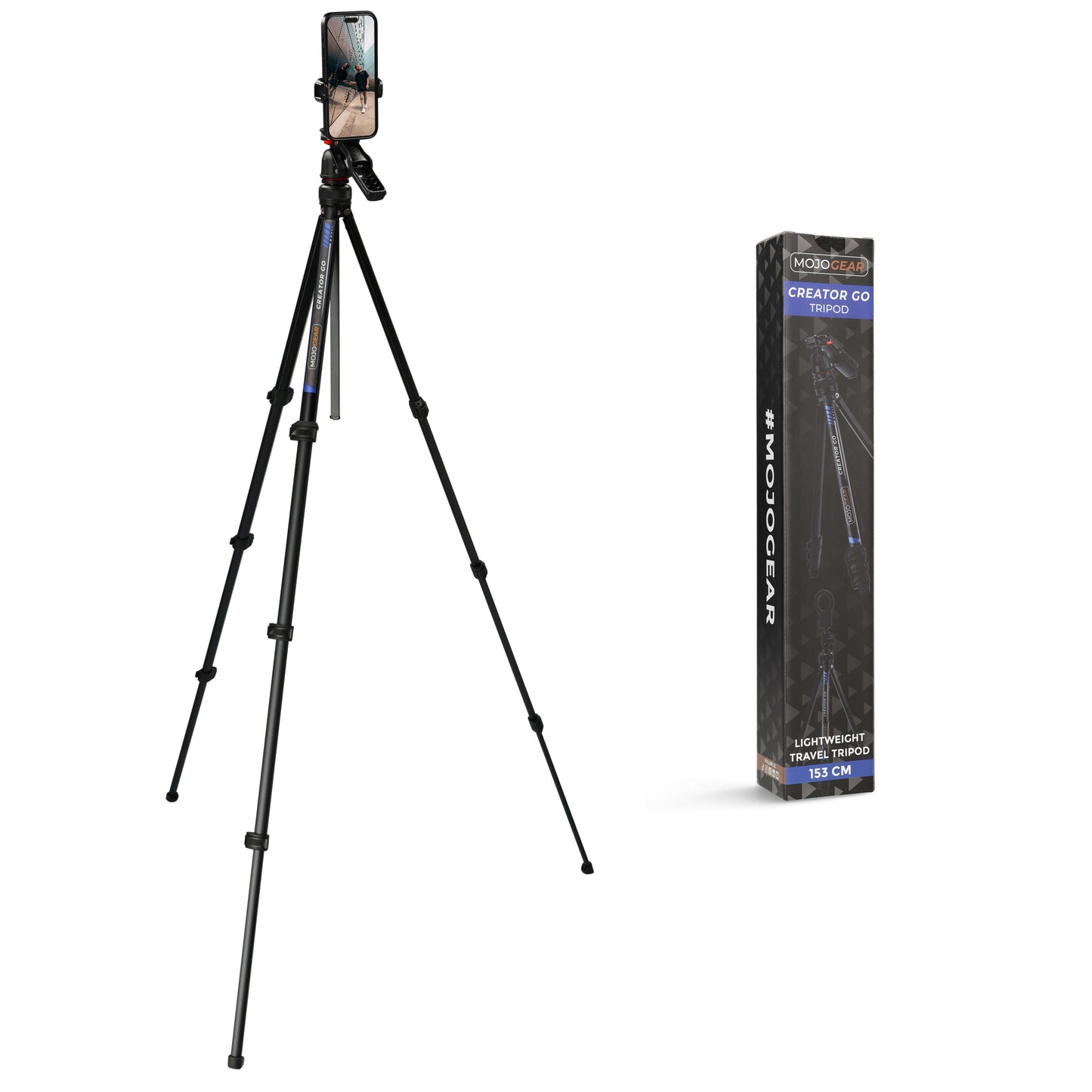 MOJOGEAR Creator GO KIT - Lichtgewicht reisstatief met Video Head & MagSafe mount 153 cm - Statieven en toebehoren