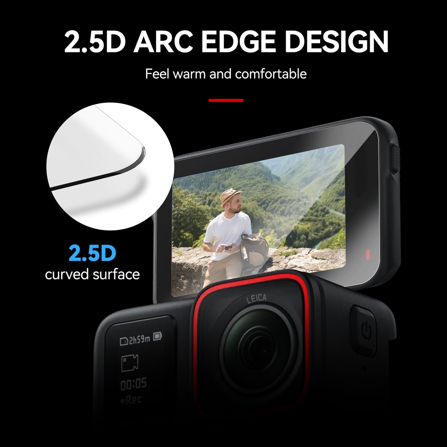Telesin Screenprotector-set gehard glas Insta360 Ace Pro