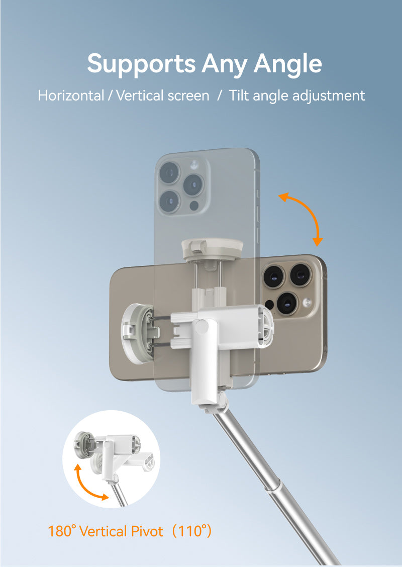 Telesin Selfiestick Statief voor smartphone met remote - Wit