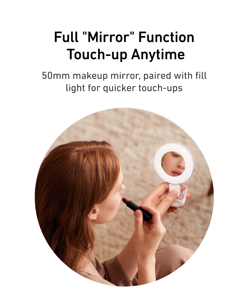 Telesin Mini Selfie Ring Light with Clip for Smartphone - White