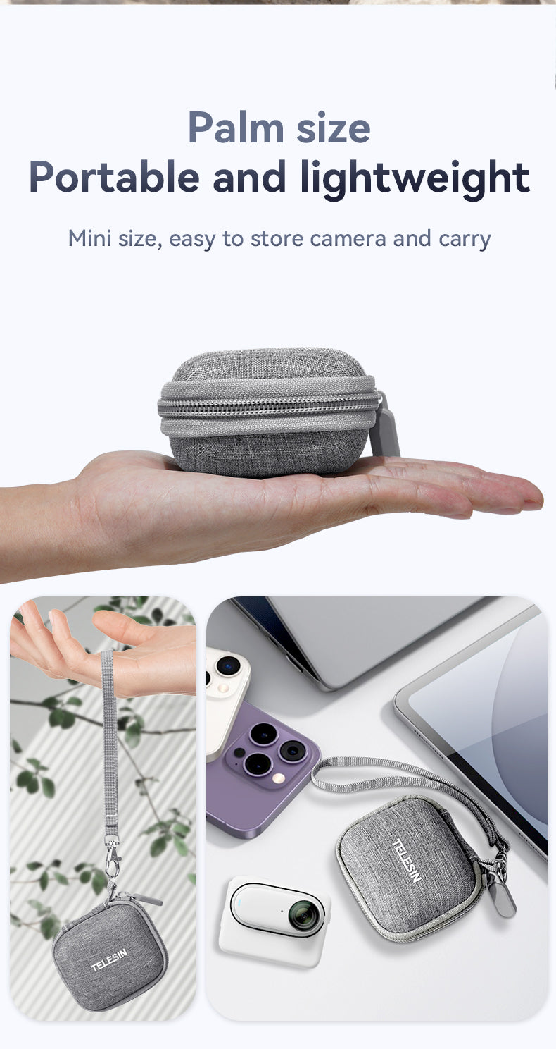 Telesin opbergcase Hard Shell voor Insta360 GO 3 - Grijs - GoPro-accessoires