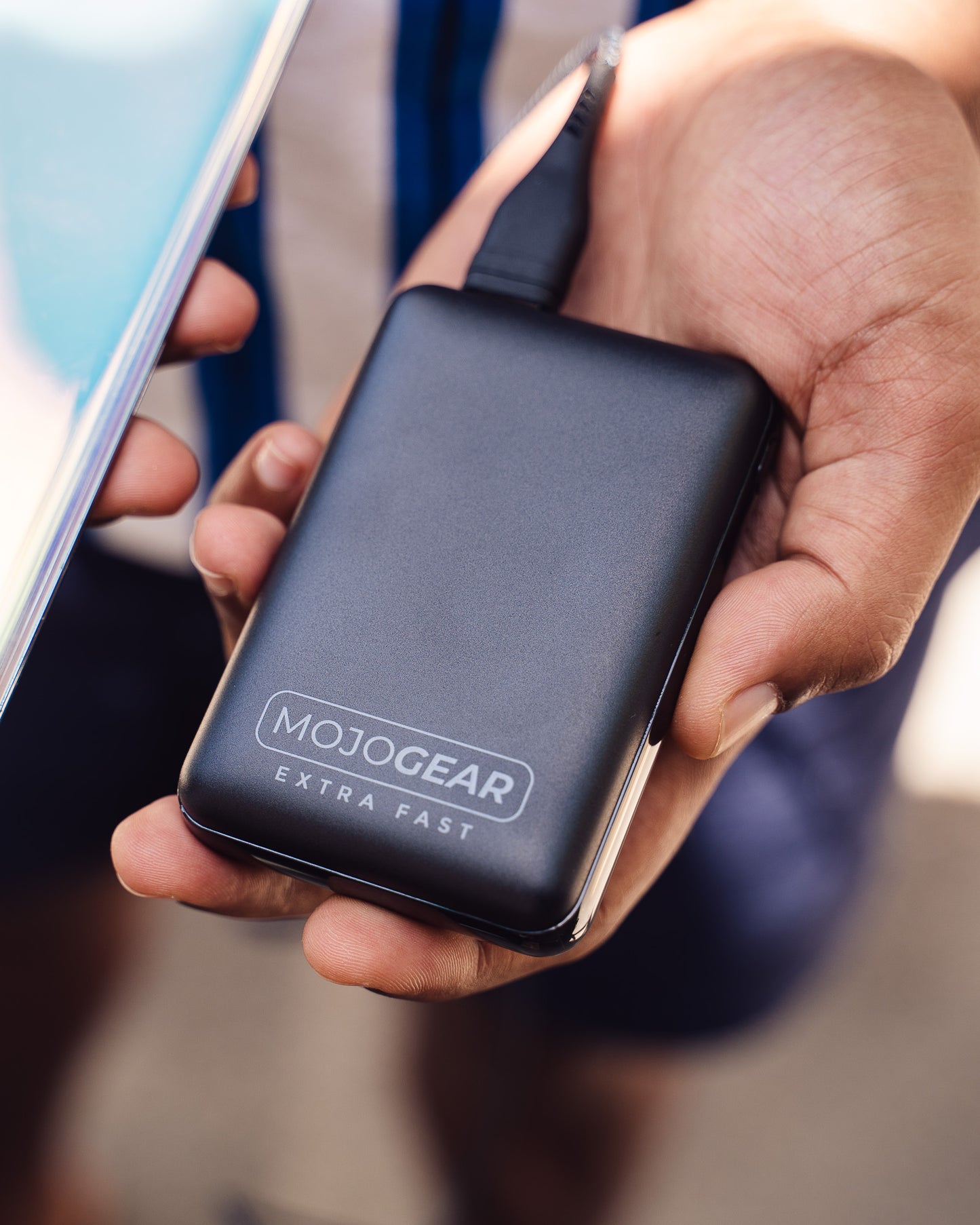 MOJOGEAR MINI EXTRA FAST 10.000 mAh powerbank met USB-C naar USB kabel Extra Sterk 3m