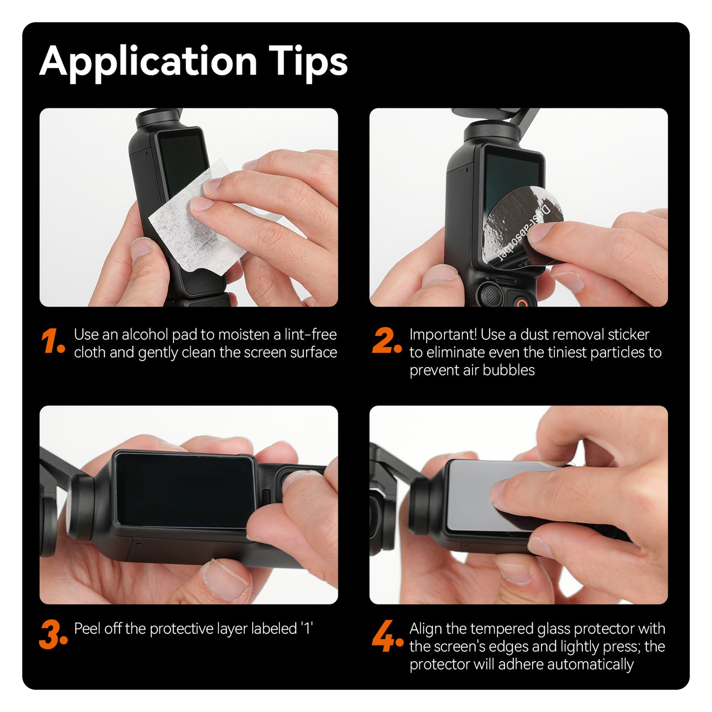 Telesin Screenprotector-set gehard glas voor Osmo Pocket 3