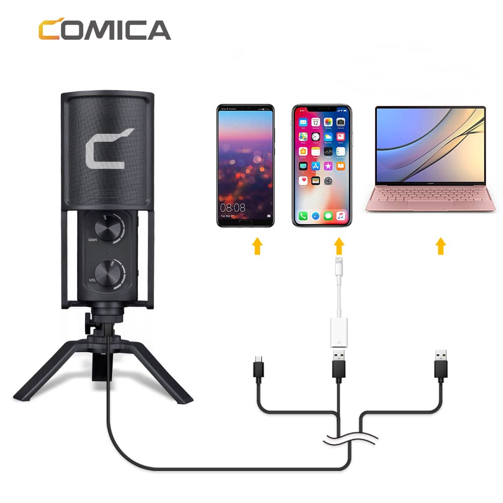 Comica STM-USB microphone for streaming, studio and podcast