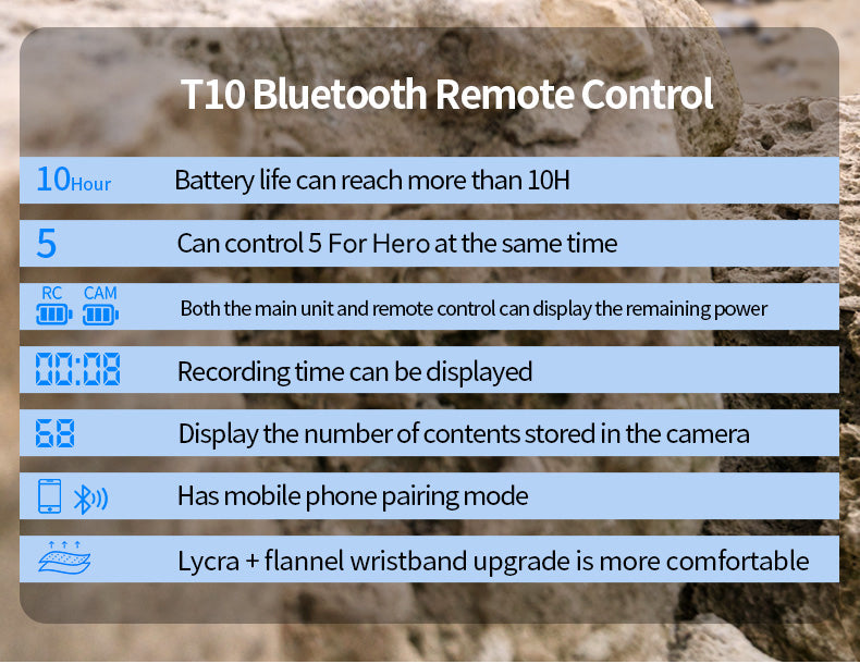 Telesin T10 bluetooth remote voor GoPro 8,9,10,11,12 en 13