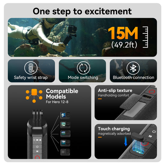 Telesin Onderwater Bobber met Remote voor GoPro -