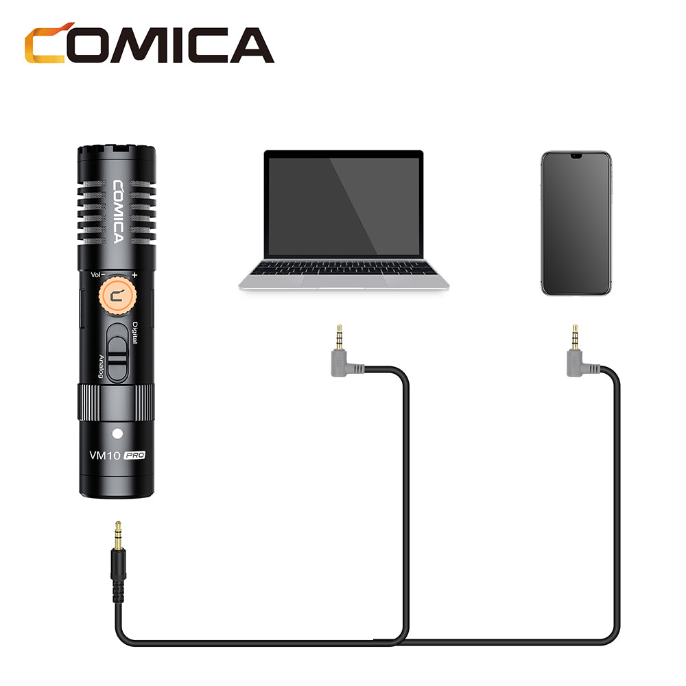 Comica VM10 Pro compact microphone for phone and camera - with 3.5mm and USB-C