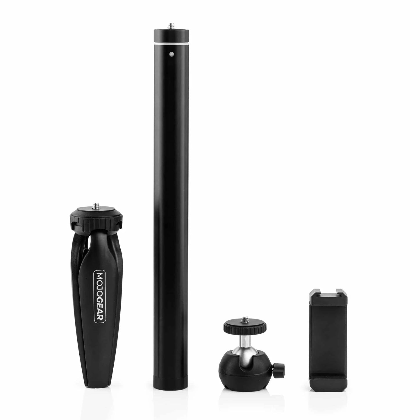 MOJOGEAR Vlog KIT: Mini Tripod, Phone Holder & Extra Long Selfie Stick