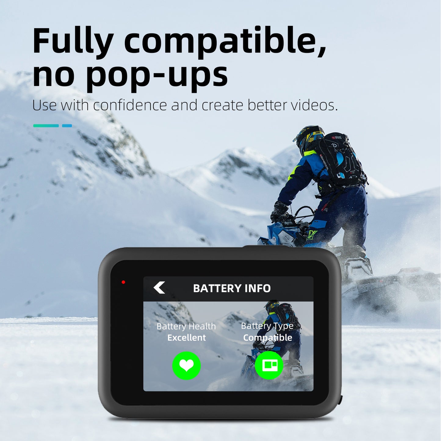 Telesin Batterij (Double Arc) voor GoPro 9 / 10 / 11 / 12 - 1720 mAh - GoPro Accu's en opladers