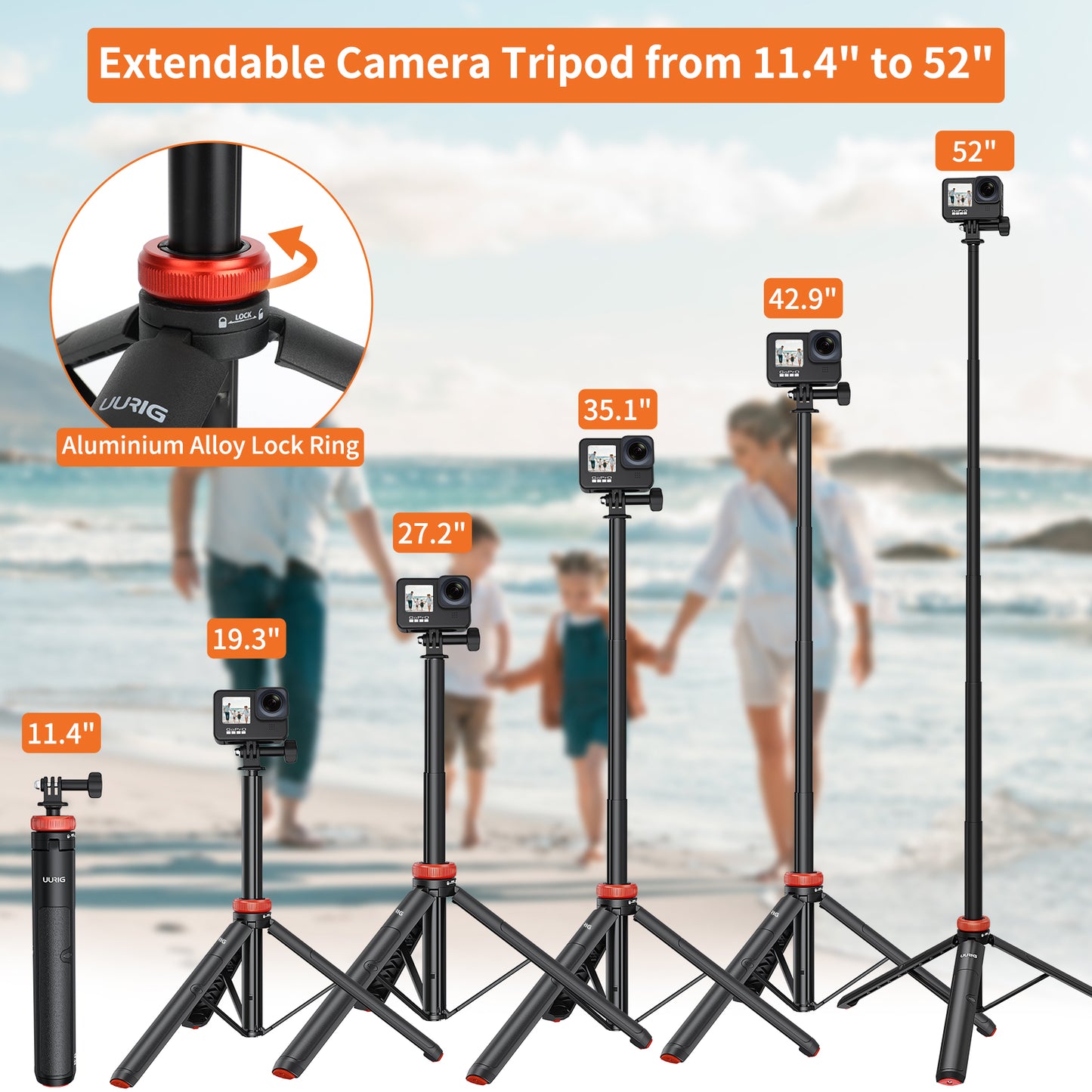 Ulanzi UUrig TP-03 Selfie Stick Tripod for GoPro - 127cm