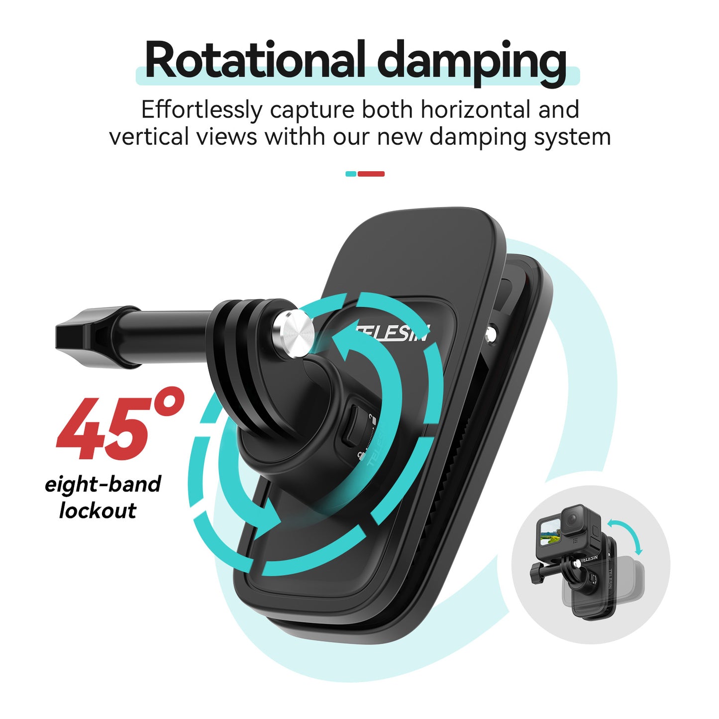 Telesin Quick-Release backpack clip voor GoPro & action cams - GoPro Mounts