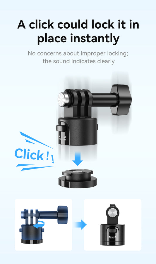 Telesin Magnetische Quick Release Adapter Set voor actioncam - GoPro Mounts